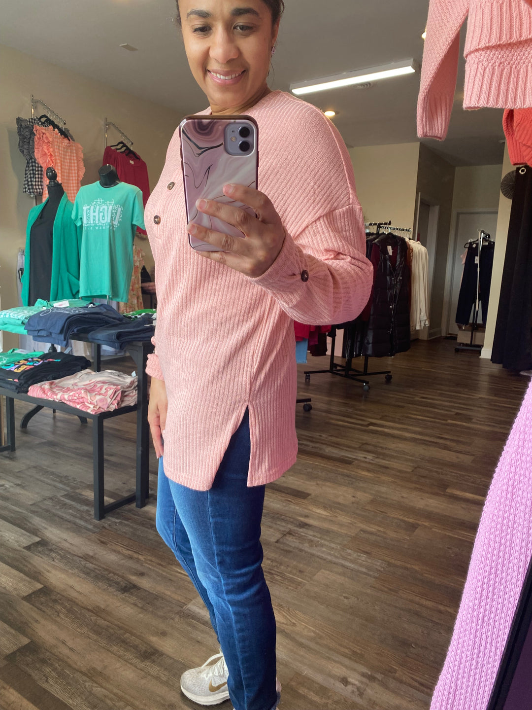 Textured Henley Top-Confidently You Boutique
