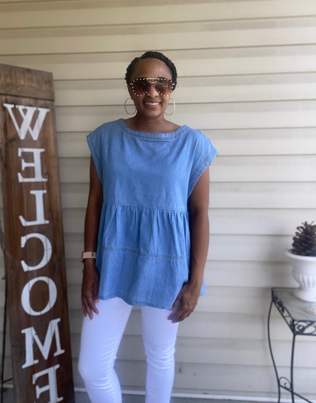 Beau Denim Top-Confidently You Boutique
