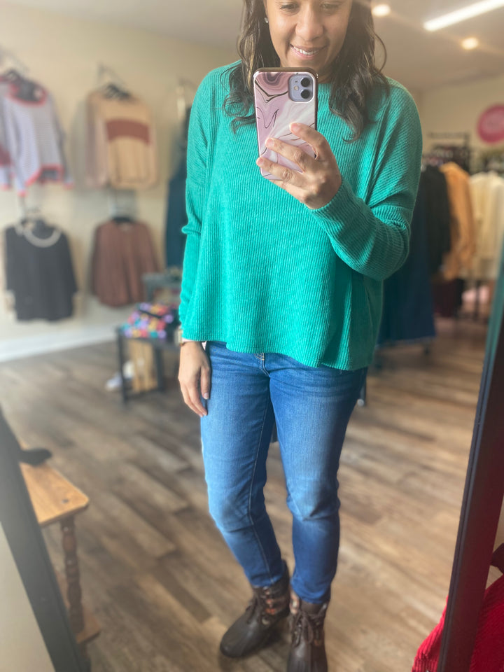 Ribbed Dolman Sweater