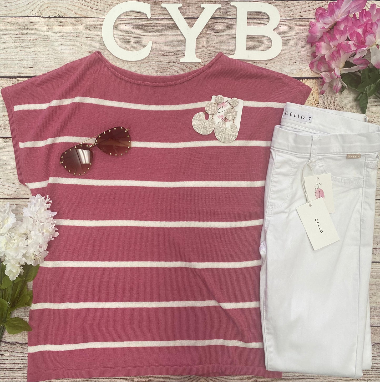 Rose Striped Sweater