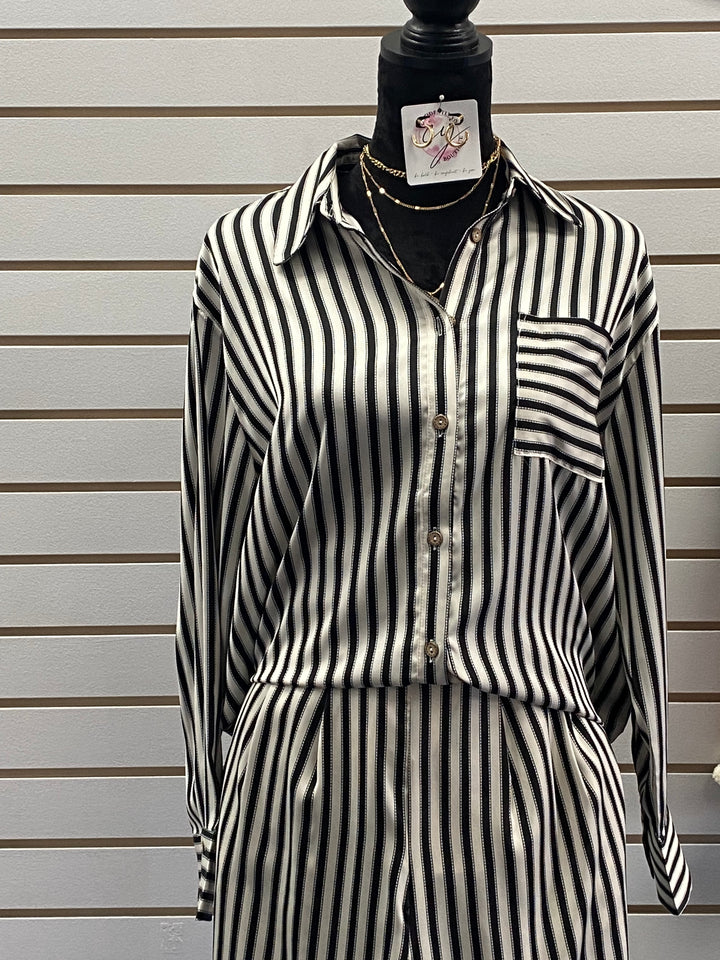 Satin Striped Blouse