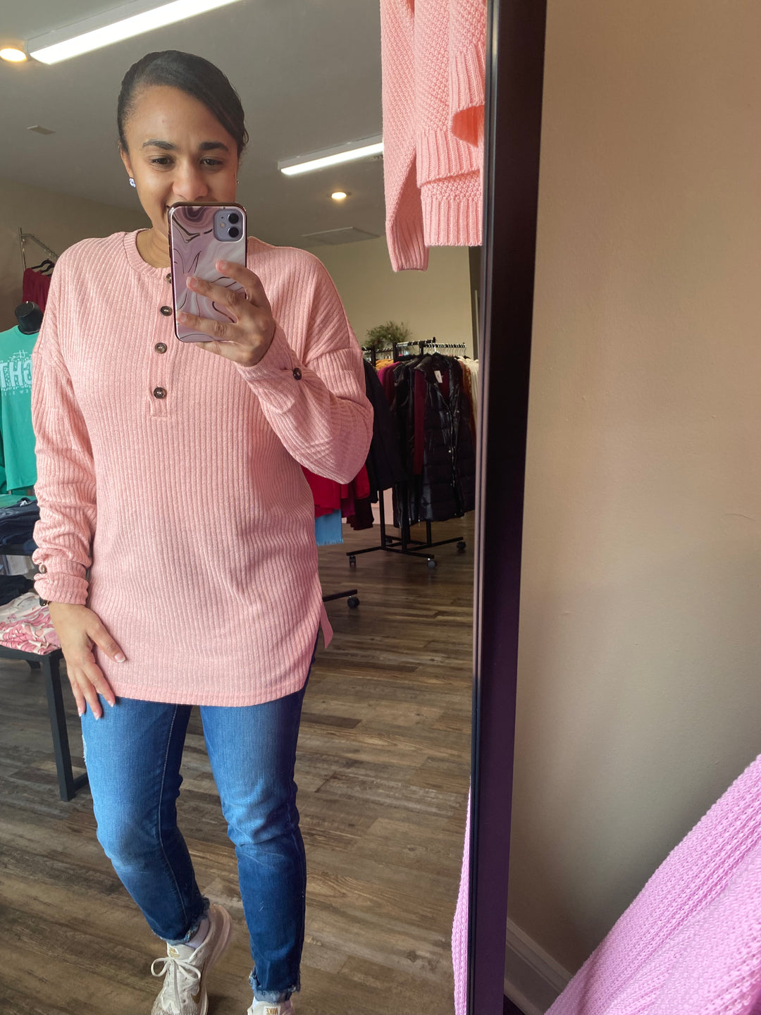 Textured Henley Top-Confidently You Boutique