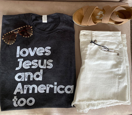 Loves Jesus and America Tee