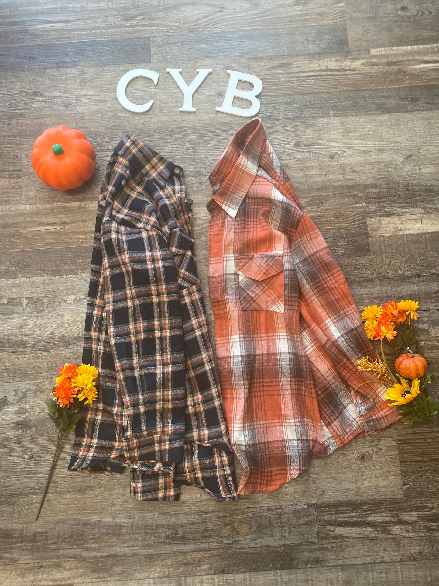 Tammy Orange Plaid Flannel