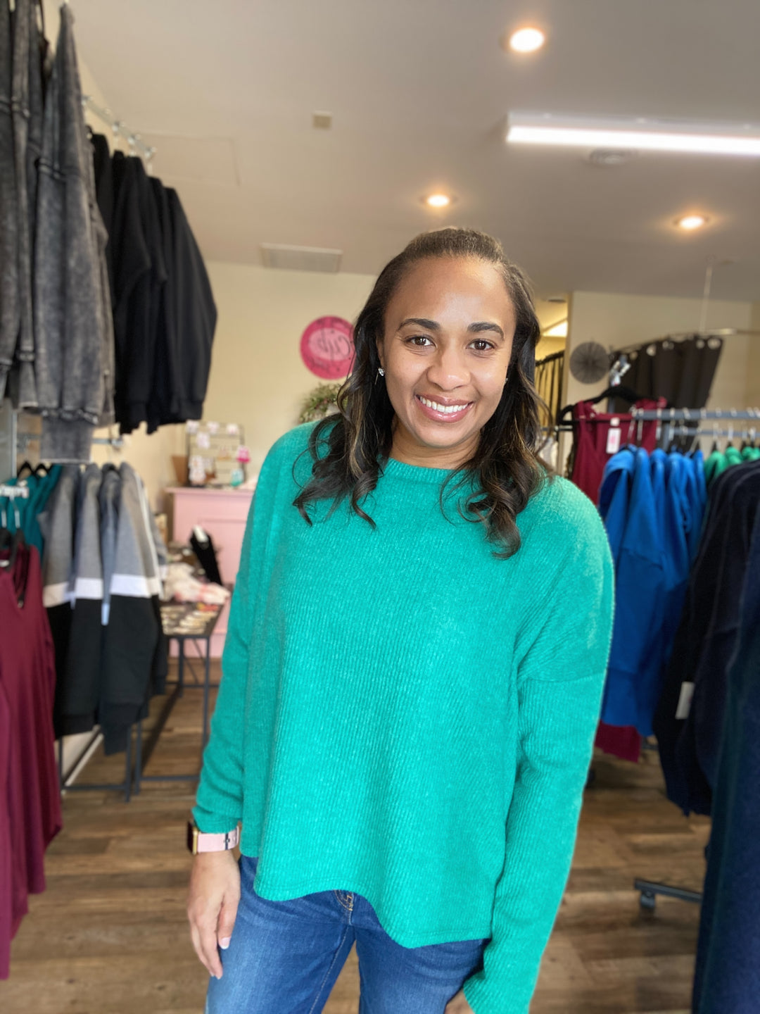 Ribbed Dolman Sweater