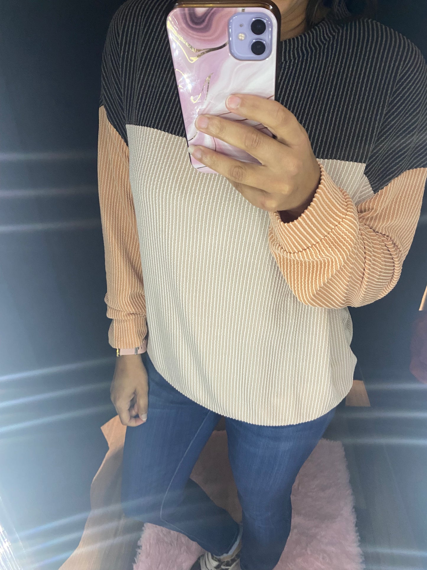 Colorblock Long Sleeve Top