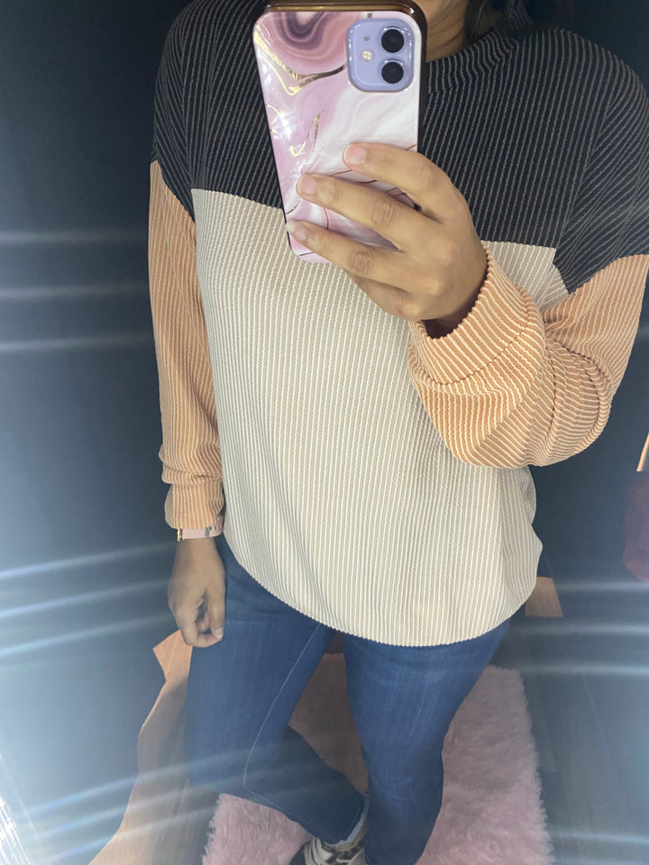 Colorblock Long Sleeve Top-Confidently You Boutique