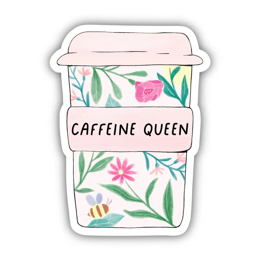 Floral Caffeine Queen Sticker