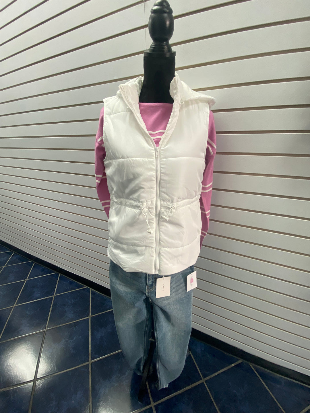 Winter White Puffer Vest