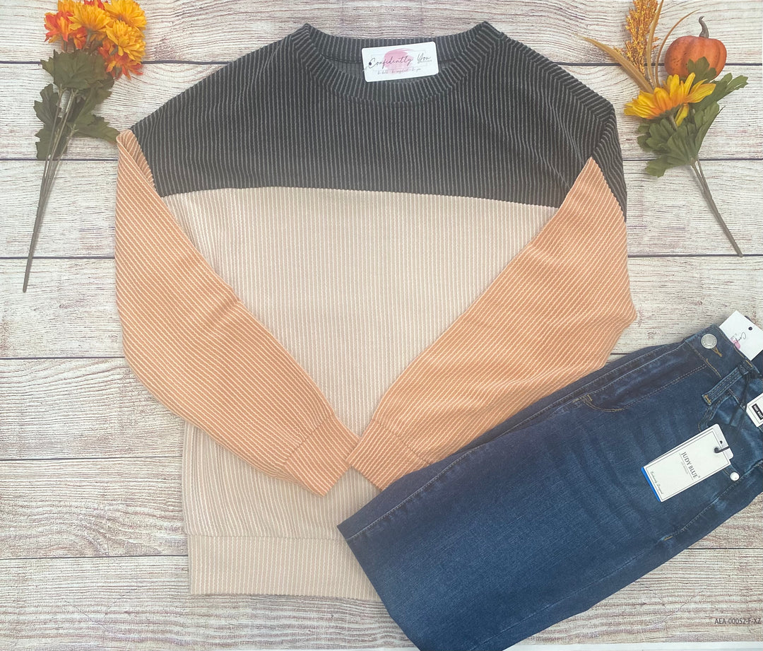 Colorblock Long Sleeve Top-Confidently You Boutique