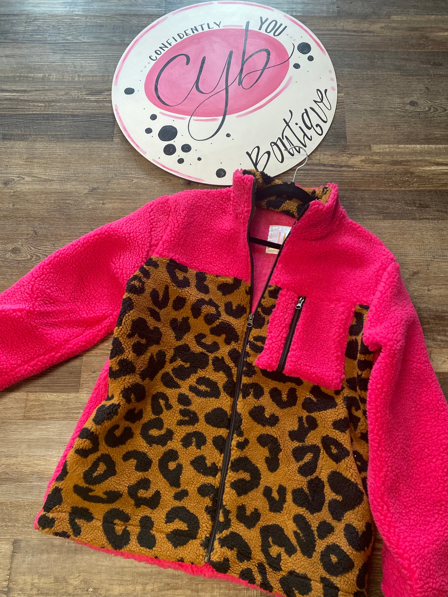 Tori Pink and Leopard Sherpa