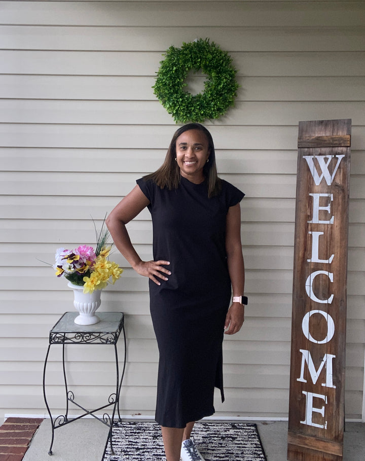 Black T-Shirt Midi Dress