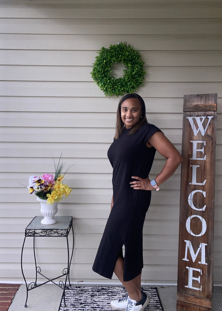 Black T-Shirt Midi Dress