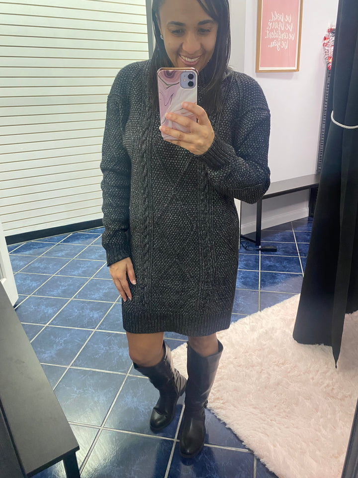 Cable Knit Sweater Dress