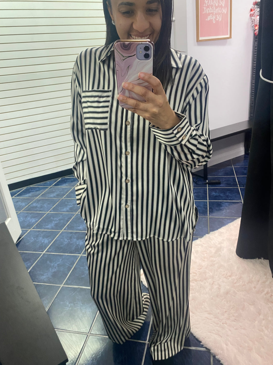 Satin Striped Blouse