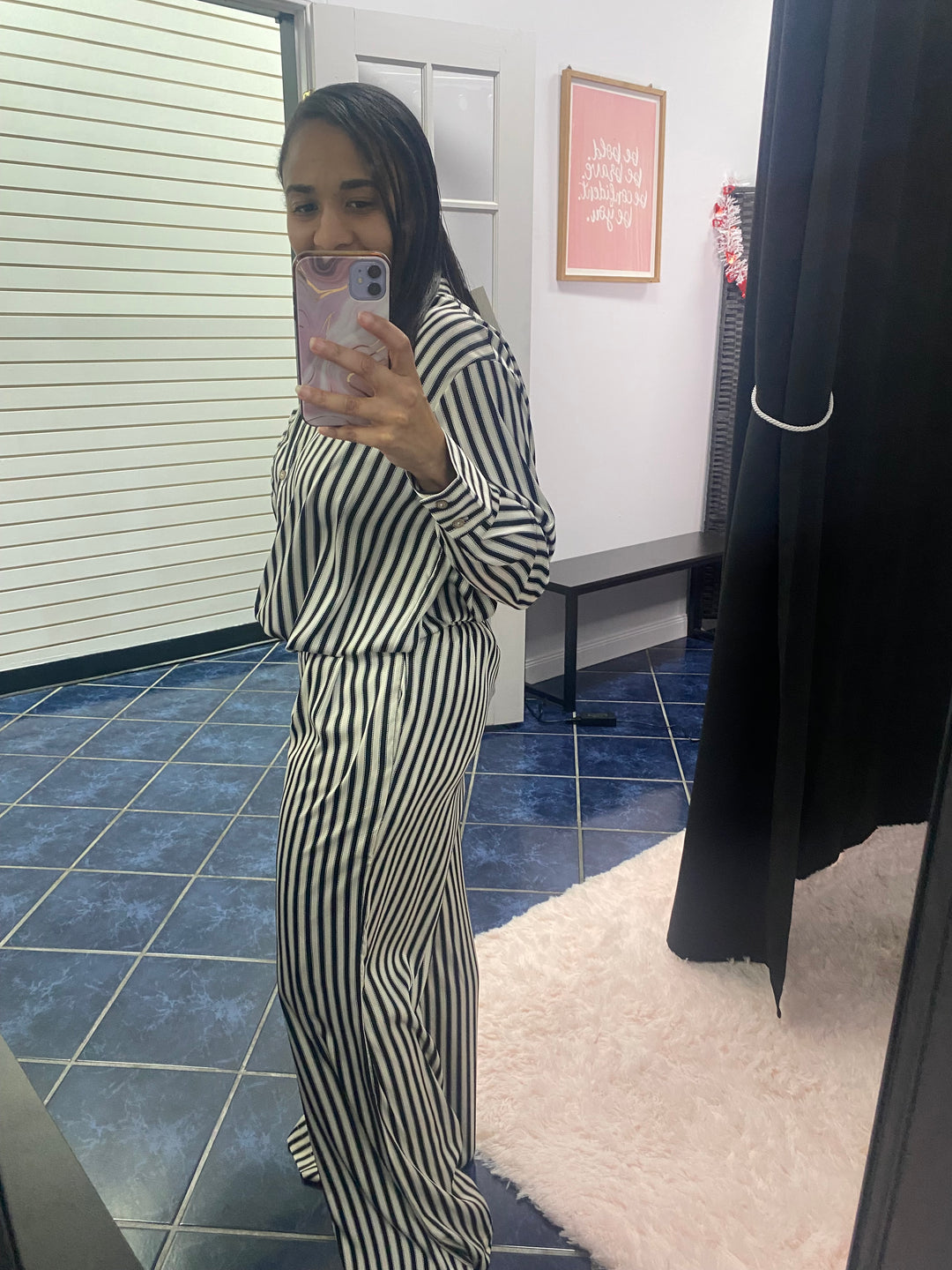 Satin Striped Blouse