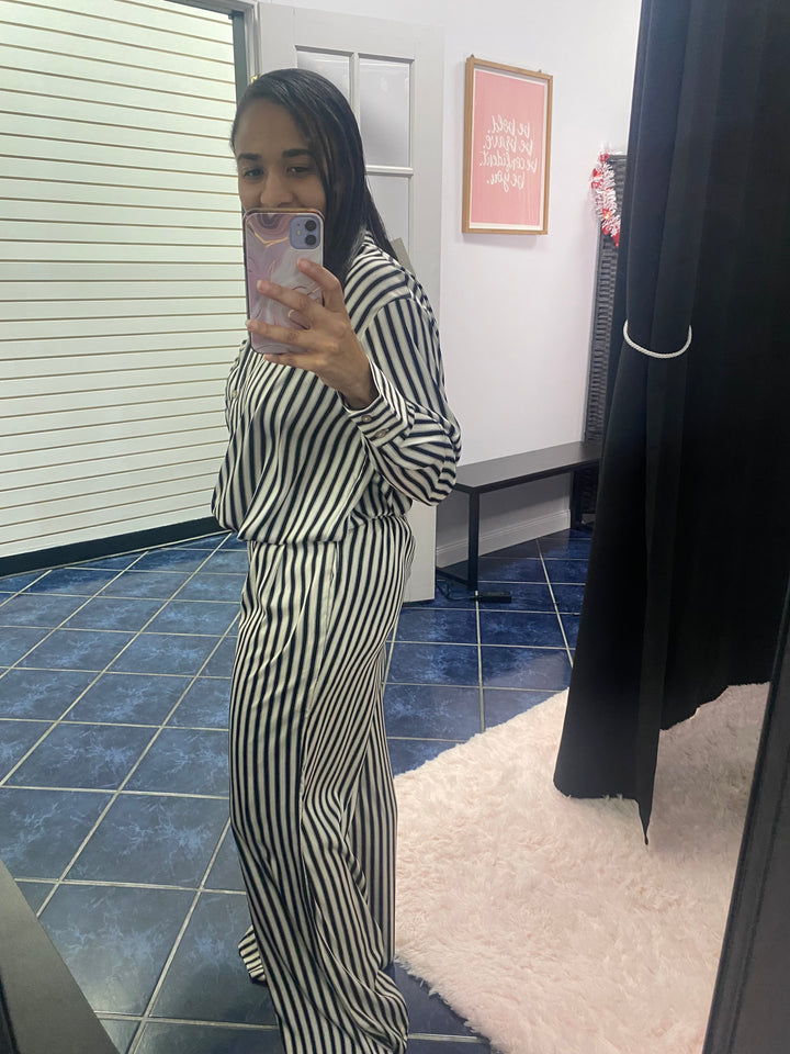 Satin Striped Blouse