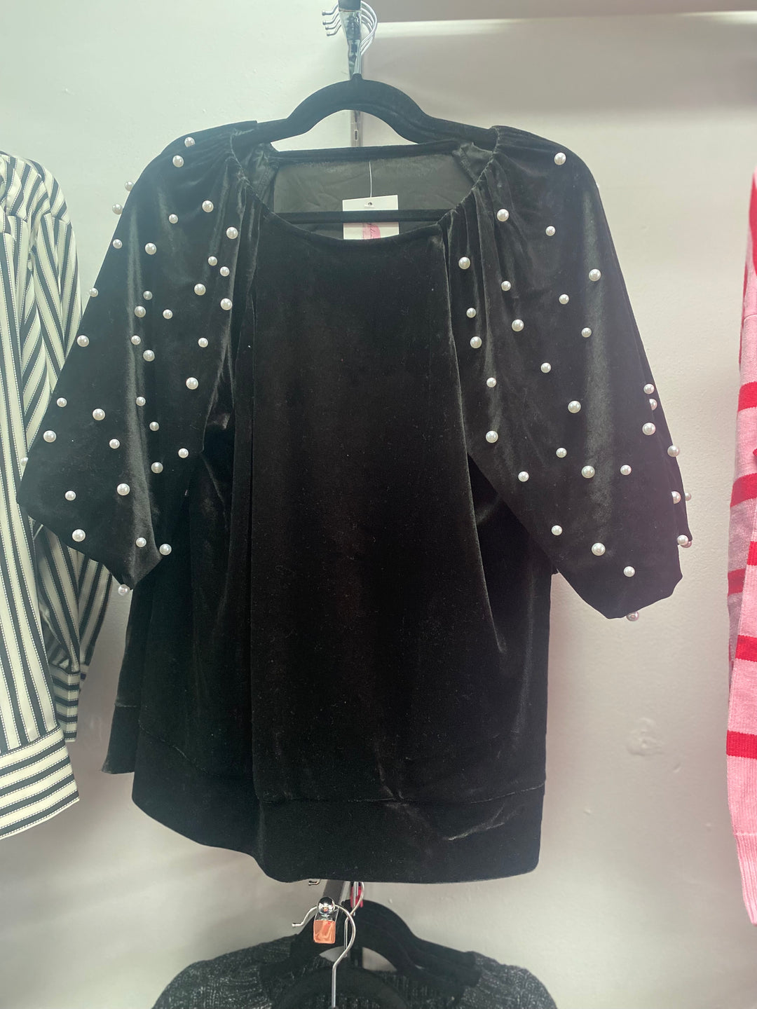 Beaded Velvet Top-Confidently You Boutique