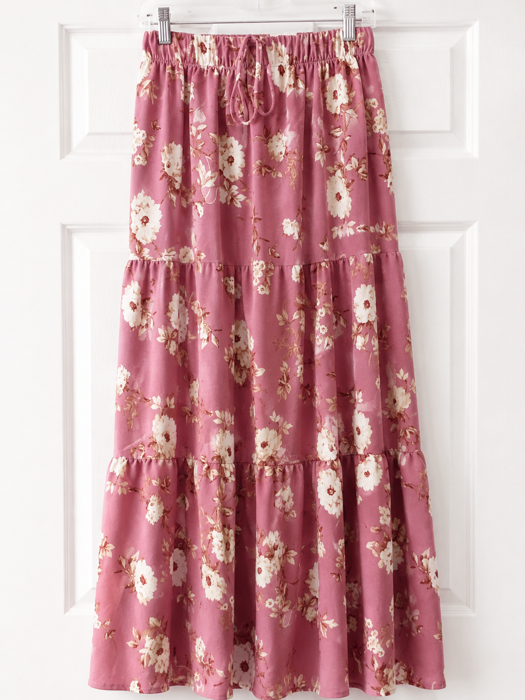 Mauve Floral Wide Leg Pants