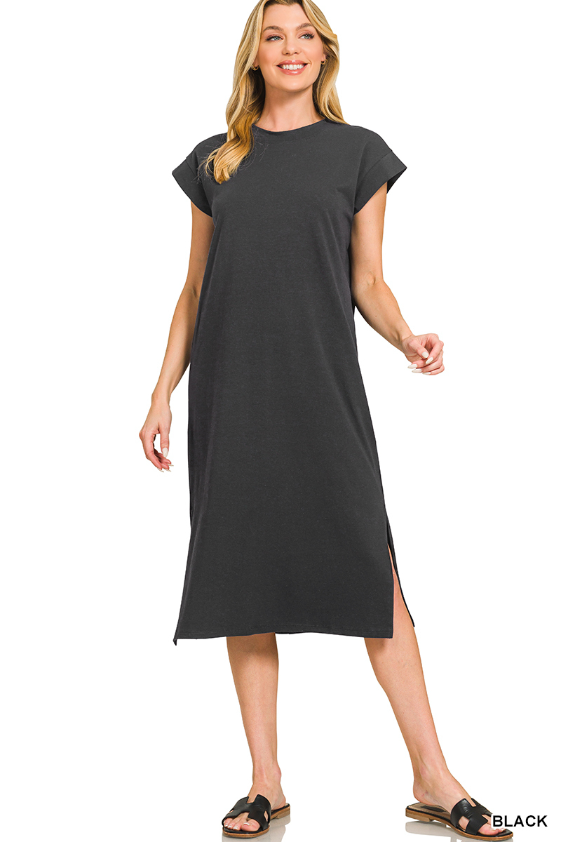 Black T-Shirt Midi Dress