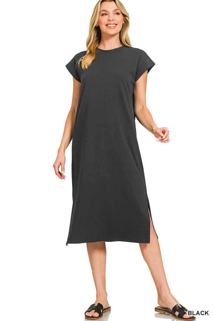 Black T-Shirt Midi Dress