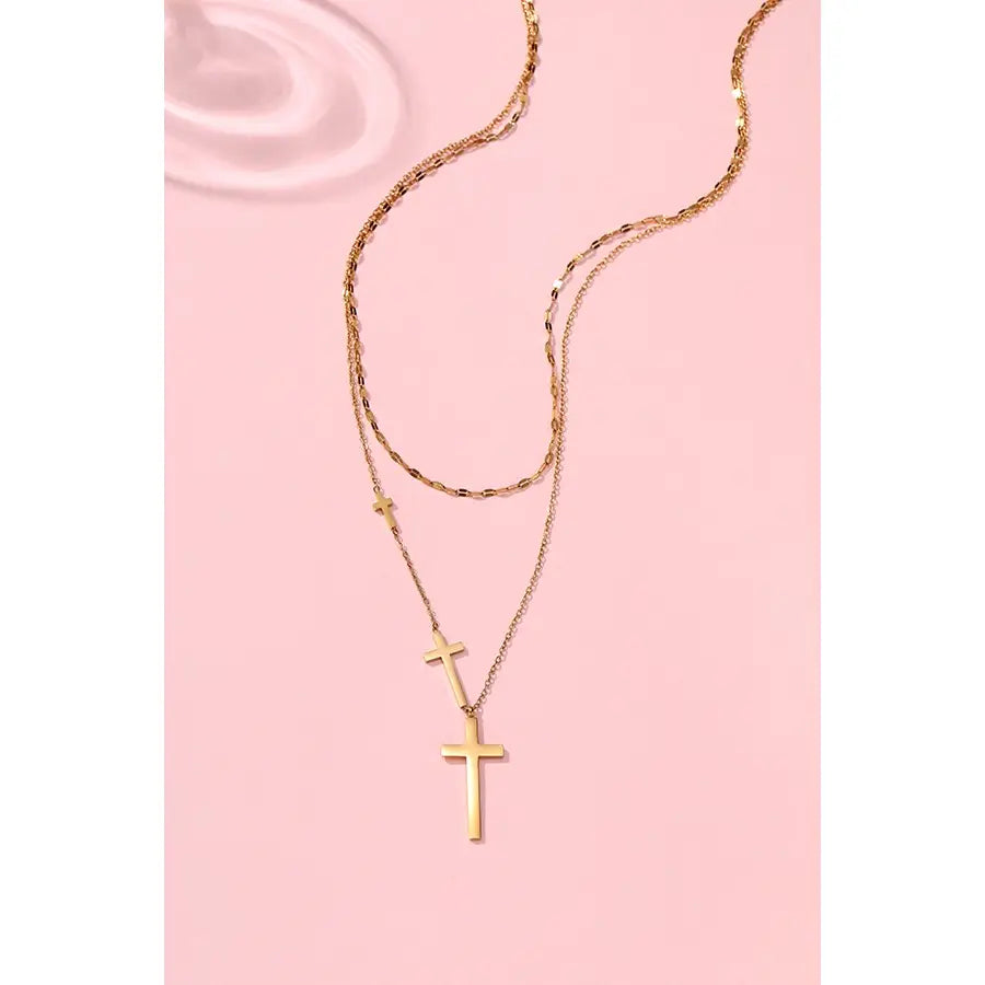 Layered Cross Necklace