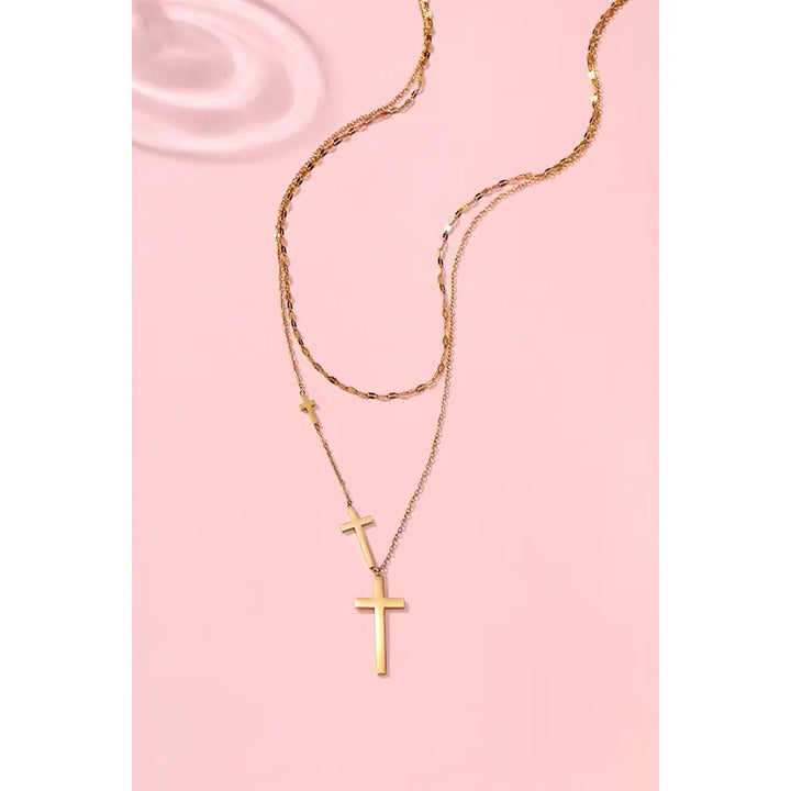 Layered Cross Necklace
