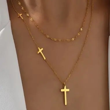 Layered Cross Necklace