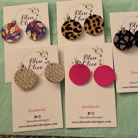 Spring Leather Dot Earrings