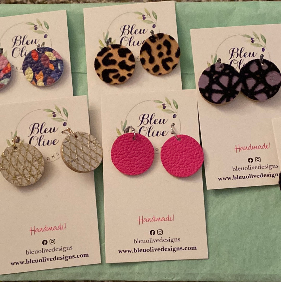 Spring Leather Dot Earrings