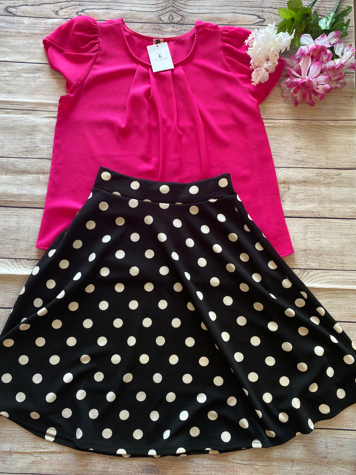 Fuchsia Pleated Front Top-Confidently You Boutique