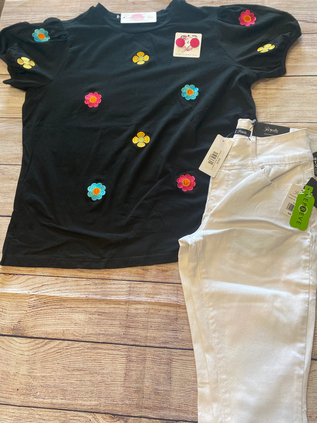 Embroidered Flower Top-Confidently You Boutique