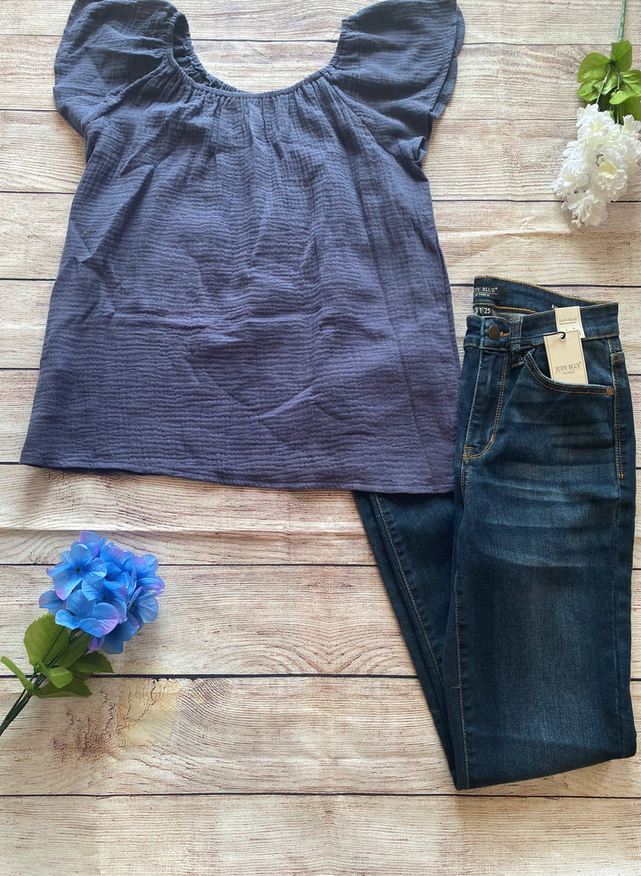 Two Way Ruffle Sleeve Top-Confidently You Boutique